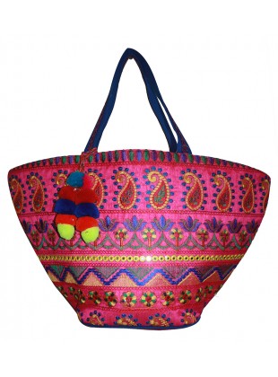 Embellished bucket bag